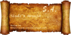 Sisák Arnold névjegykártya